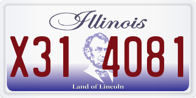 IL license plate X314081