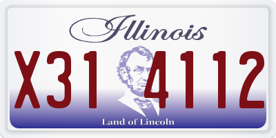IL license plate X314112