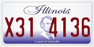 IL license plate X314136