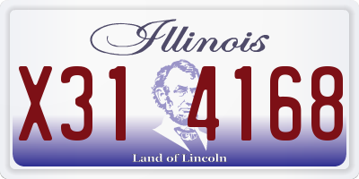 IL license plate X314168