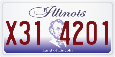 IL license plate X314201