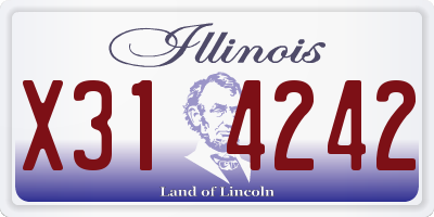 IL license plate X314242