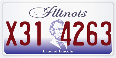 IL license plate X314263