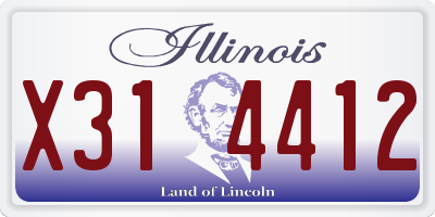 IL license plate X314412