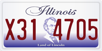 IL license plate X314705