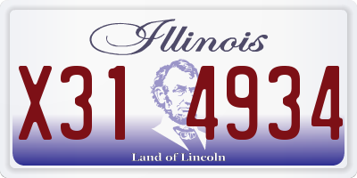 IL license plate X314934