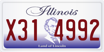 IL license plate X314992