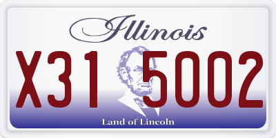 IL license plate X315002