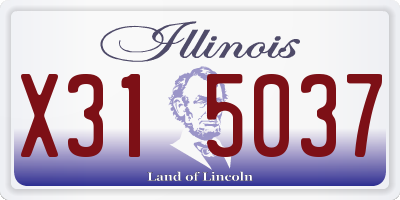 IL license plate X315037