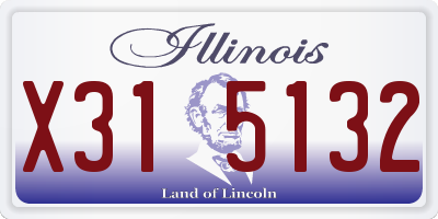 IL license plate X315132