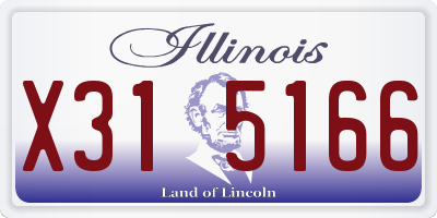 IL license plate X315166