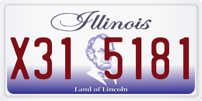 IL license plate X315181