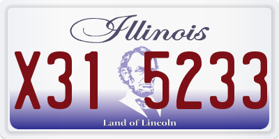 IL license plate X315233