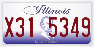 IL license plate X315349