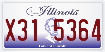 IL license plate X315364