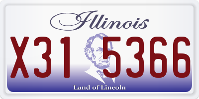IL license plate X315366