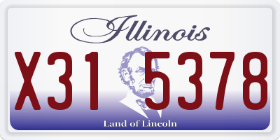 IL license plate X315378