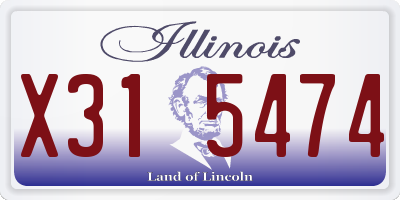 IL license plate X315474