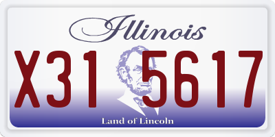 IL license plate X315617