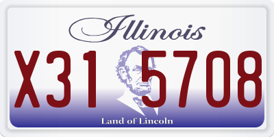 IL license plate X315708