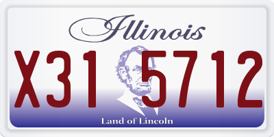 IL license plate X315712