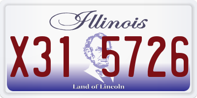 IL license plate X315726