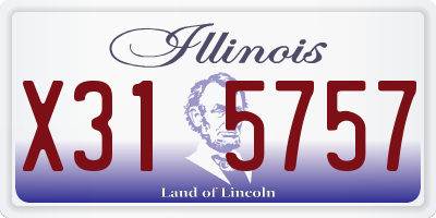 IL license plate X315757