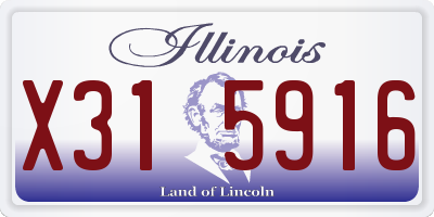 IL license plate X315916
