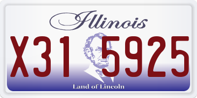 IL license plate X315925