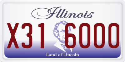 IL license plate X316000