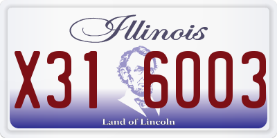 IL license plate X316003