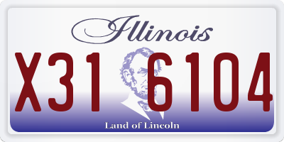 IL license plate X316104