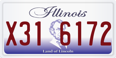 IL license plate X316172