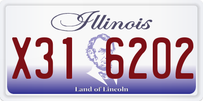 IL license plate X316202