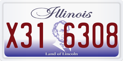 IL license plate X316308