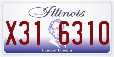 IL license plate X316310