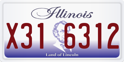 IL license plate X316312