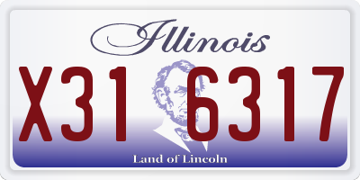 IL license plate X316317