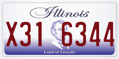 IL license plate X316344