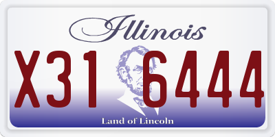 IL license plate X316444