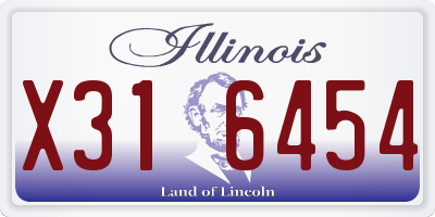 IL license plate X316454