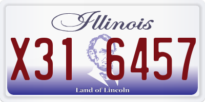 IL license plate X316457