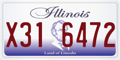 IL license plate X316472