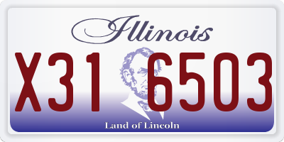 IL license plate X316503