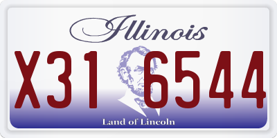 IL license plate X316544
