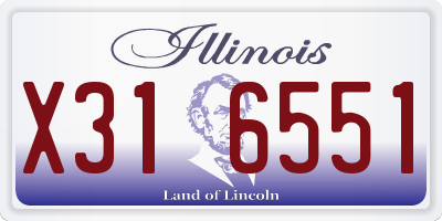 IL license plate X316551