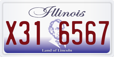 IL license plate X316567