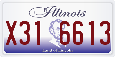 IL license plate X316613