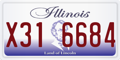 IL license plate X316684