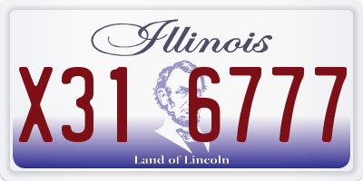 IL license plate X316777